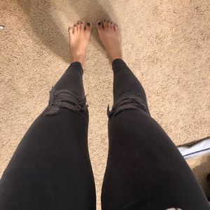 Faded black/Dark grey American Eagle jeans w/rips